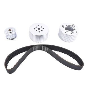 Billet Aluminum SWP Belt Drive Pulley Kit Timing Chain Accessories Compatible Small Block Chevy SBC 283 305 327 350 383 400 - Product Image 1
