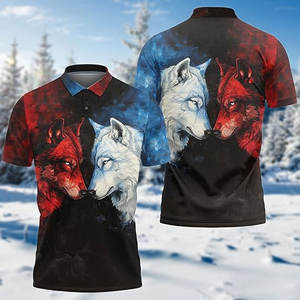 Camisetas Polo para Hombre con Gráfico de Lobo Mítico, Casuales, de Manga Corta, Ajustadas, Transpirables, Ligeras y Elásticas, para Golf, Elegantes - Product Image 6