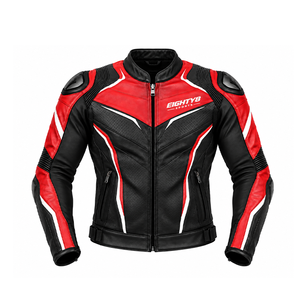 Chaqueta de Cuero Personalizada para Motociclismo de Carreras, con Protección en Hombros y Codos, Cintura Ajustable, Paneles Perforados, Ignífuga - Product Image 2