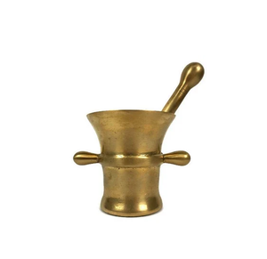ครกและสากทองเหลืองขนาด 2 นิ้ว ครกและสากทองเหลืองทำมือขัดเงา ราคาถูกที่สุด - Product Image 4