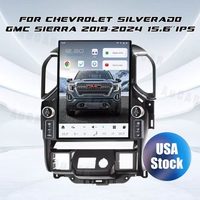 Autoradio AuCar 15,6'' Android 14 avec GPS et navigation pour Chevrolet Silverado GMC Sierra 2019-2025 avec boutons LED et lecteur multimédia