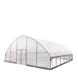 30FT X 30FT Cold Frame <b>Greenhouse</b> for Grow Tent 6 Mil Clear EVA <b>Plastic</b> Film Hand Crank Roll Sides Peak Ceiling Roof with Iron - Product Image 1