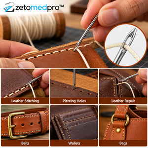20 Aiguilles à Perforer Rondes pour Cuir, Aiguilles à Coudre Pointues en Acier Inoxydable, Ensemble Personnalisé de Bijoux ZETOMEDP - Product Image 4