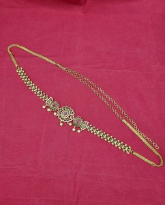 Ceinture florale indienne ethnique pour mariée, Kamarbandh, chaîne de ventre réglable, Kamarpatta, pour bijoux de mariage traditionnels, vente en gros - Product Image 3