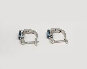 Boucles d'oreilles ovales en topaze bleue de Londres, argent sterling 925, bijoux en pierres précieuses naturelles, faits à la main, cadeau élégant pour femmes - Product Image 2