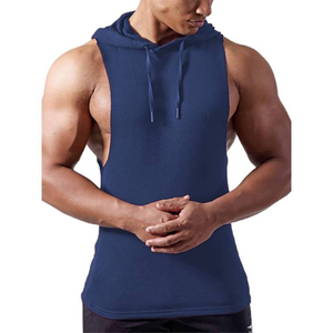 Men's Sporty <b>Workout</b> Hooded Tank Tops 100% Cotton Gym <b>Hoodie</b> With Muscle Cut Off Breathable Sleeveless <b>Hoodie</b> for Bodybuilding - Product Image 6