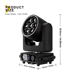 SHEHDS 7×40W Stage Moving Head Light Zoom Bee Eye Wash Light DMX 25/55CH Linear <b>Dimmer</b> Dj Light with CE - Product Image 2