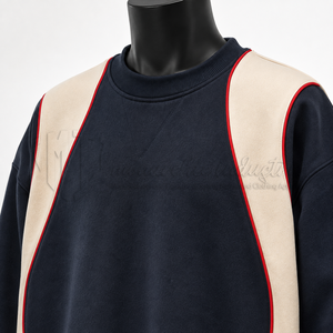 Sweat-shirt à col rond pour homme, en coton molletonné, à blocs de couleur, décontracté, streetwear, manches longues, fabrication sur mesure - Product Image 6
