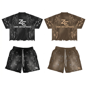 180 GSM Premium Interlock <b>Polyester</b> <b>Men</b> <b>T</b> <b>Shirt</b> Shorts Set Black Brown Tribal Sublimation Custom Logo Athletic Wear - Product Image 1
