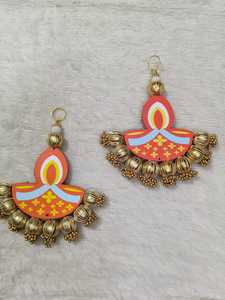 Traditional Diya Hanging for Festive Home Decor | <b>Beaded</b> Latkan Garland For Diwali Decor | <b>Door</b> and Wedding Entrance Backdrop - Product Image 1