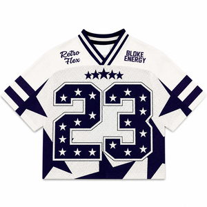 Maillot de football vintage personnalisé en maille, chemise streetwear oversize, style rétro hip-hop, fabricant OEM, 100 % polyester sublimé - Product Image 2