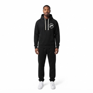 Premium Heavyweight Hip-Hop <b>Plain</b> <b>Hoodie</b> for Men-400GSM Crossgrain Reverse Weave Raglan Pullover - Product Image 1