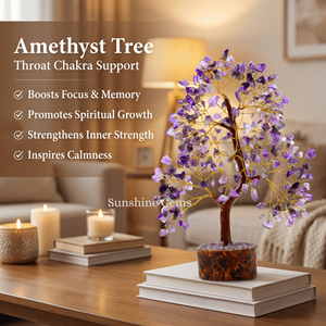 Árbol de la Vida de Cristal de Amatista al por Mayor con Alambre Dorado, Piedras Curativas de Gemas, Árbol de Cristal para Decoración del Hogar - Product Image 5