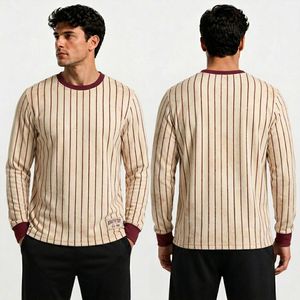 Camiseta de Manga Larga con Estampado Sublimado Crimson Brush para Hombre, Poliéster de Alta Calidad, Suave, Térmica y Cómoda para Invierno - Product Image 3
