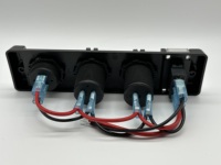 Panel de Interruptores con Reinicio Automático, Doble Puerto USB y Tomas de Corriente Auxiliares de 12V para Autos, Camiones, Barcos y Autocaravanas
