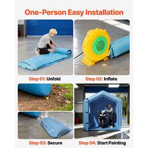 Potente Sistema di Filtraggio dell'Aria con Soffiatore da 550W, Cabina di Verniciatura Gonfiabile Triangolare 10x8.5x8.5 ft Modello D0100XFPH7U per Pittura - Product Image 5