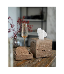White Marble Classic Tissue Box Grey Veins-Rectangular Luxury Waterproof Eco-Friendly Tissue Holder <b>for</b> Home Hotel Table Use - Product Image 2