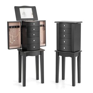 Armadio Portagioie con Specchio Ribaltabile e 4 Cassetti Organizzatori - Product Image 3