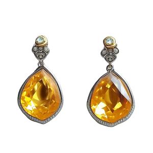 Beautiful 925 Sterling Silver Gemstone Women's Dangle <b>Earrings</b> High Quality Gold Plating Fashion Drop Design - Product Image 1