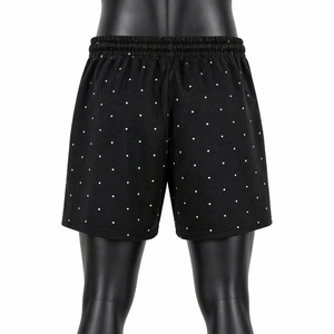 Custom <b>Men</b>’s Black Streetwear <b>Shorts</b> OEM Cotton Fleece Graphic Print Loose Fit Casual <b>Shorts</b> - Product Image 2