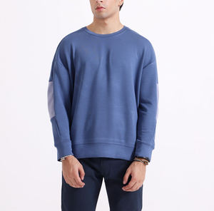 Sudaderas de Felpa Suave para Hombre, Corte Regular, 100% Algodón, Color Azul Sólido, Estilo Casual, Marca OEM Premium - Product Image 6