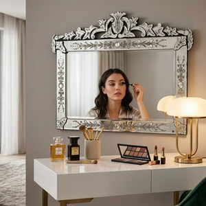 Espejo de Pared Decorativo de Estilo Barroco Veneciano Clásico con Marco Ornamentado |   Espejo Decorativo de Vidrio de Lujo para Decoración del Hogar - Product Image 2