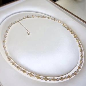 Akoya Sea Water Pearl Necklace Universal Button Gourd Pendant Many Hemp Extremely Strong Light Micro Flaw <b>Matching</b> Gift <b>Box</b> - Product Image 1