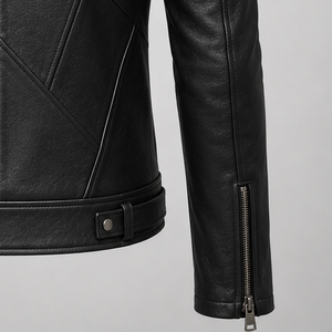 <b>Men's</b> Premium Genuine <b>Leather</b> Racer <b>Jacket</b> Vintage Moto Style Slim Fit Full Grain <b>Leather</b> Outerwear Luxury Fashion Wear - Product Image 6