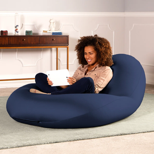 56"D x 38"W x 14"H Navy Oval Therapeutic <b>Zero</b>-Gravity Support Textile Polystyrene Beans Casual Vietnam Bean Bag MD16 - Product Image 6