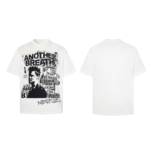 เสื้อยืดคอเต่าแขนสั้นสีขาวสำหรับผู้ชาย ทรงปกติ พิมพ์ลายตัวอักษรโลโก้ด้านหน้า ผ้าถักอย่างดี เหมาะสำหรับใส่ในโอกาสทางการ - Product Image 5