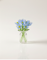 Vase à fleurs en verre Art Déco fait main, miniature, décor floral, presse-papiers, origine indienne, décoration pour le bureau et la maison