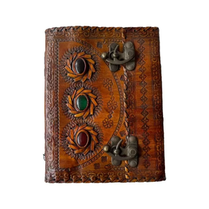 Diario de hechizos vintage con grabado de triple piedra preciosa, personalizado, Grimoire de la Sombra Wiccan, hecho a mano, semireligioso, para el amor - Product Image 5