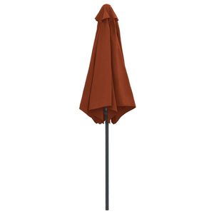 Grand Parasol de Jardin Pliable en Aluminium et Polyester Terracotta avec Base - Product Image 4