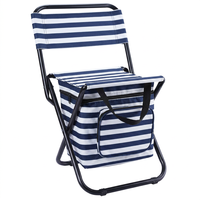Chaise pliante d'extérieur portable avec sac de rangement pour glace, tissu Oxford, cadre en acier carbone, isolée