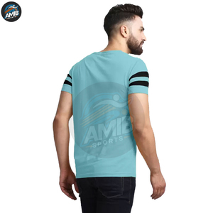 Vente directe usine – T-shirts homme en polyester/coton, coupe classique, col personnalisé, couleur au choix, manches courtes, respirants, en toile, avec bordure contrastante - Product Image 4