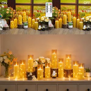 Set di 12 Candele LED Senza Fiamma con Timer, Atmosfera Romantica, Decorazione per la Casa, Candele Acriliche Stabili con Effetto Tremolante - Product Image 5