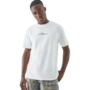 T-shirt con stampa sul petto personalizzata con logo vintage streetwear da uomo pesante dtg 250gsm 100% in cotone pesante con stampa graphi