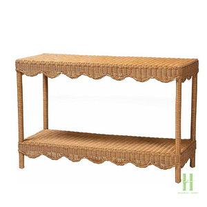 NUEVO DISEÑO Mesa Consola de Mimbre Natural Hecha a Mano, Muebles de Ratán Ecológicos para Entrada y Decoración de Interiores - Product Image 1