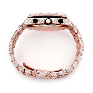 Montre Moissanite Iced Out VVS Diamant Hip Hop Cadran Premium Acier Inoxydable Quartz Homme Bracelet 20mm Verre Minéral - Product Image 4