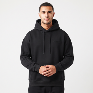 Sweat-shirt à capuche pour homme en coton de haute qualité, surdimensionné, décontracté, confortable, avec cordon de serrage, impression de logo personnalisée - Product Image 4
