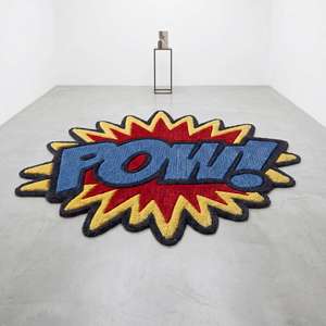 Alfombra Premium de Diseño Artístico con Motivos de Cómics POW, Hecha a Mano, Colorida, con Tipografía Pop Art, para la Habitación de los Niños, Sala de Estar o Dormitorio - Product Image 5
