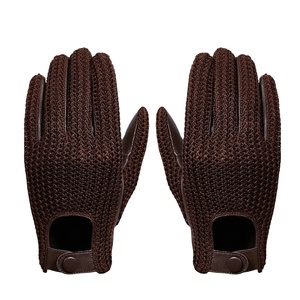Men’s Genuine Goatskin Leather Motorcycle <b>Gloves</b> <b>Wool</b> Knitted Touchscreen Driving Riding <b>Gloves</b> Durable Car Driving <b>Gloves</b> - Product Image 3