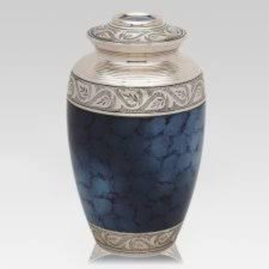 Urna funeraria elegante hecha a mano de latón blanco perla para cenizas de adultos, urna conmemorativa de metal con tapa roscada. - Product Image 3