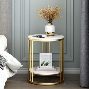 Premium White Marble Gold Metal Side <b>Table</b> Wholesale | Modern Round Accent <b>Table</b> India - Product Image 1