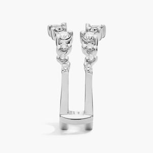 14K White Gold Double Row Lab Grown Diamond <b>Open</b> Band <b>Ring</b> - Product Image 2