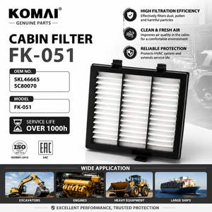 Filtro de Cabina KOMAI SKL46665 SC80070 SC80077 500-0957 GLQ008359502 YA00001490 para ZX210LC-5 - Product Image 1