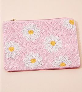 กระเป๋าใส่เหรียญผ้าลูกปัดลายปลาปะการังแบบดั้งเดิมสำหรับคริสต์มาส ขายดี งานแฮนด์เมด ใส่เงินสด บัตร เหรียญ สีชมพู - Product Image 6