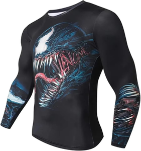 Chemises de rashguard MMA à manches longues personnalisables pour hommes adultes - Spandex/Polyester respirant, séchage rapide, compression, couleurs et tailles personnalisées - Product Image 4