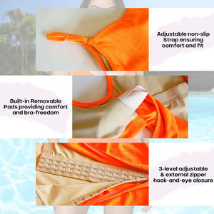 Solid Color Triangle One-piece Beach Swimsuit <b>Tummy</b> Abdomen <b>Control</b> Shapewear Sculpting Outdoors Bikini Swimwear for Women - Product Image 3