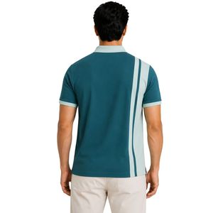 เสื้อโปโลผู้ชายสีเขียวอมฟ้าและสีฟ้าอ่อนแบบกำหนดเอง แขนสั้น สวมใส่สบาย เหมาะสำหรับกอล์ฟ รับผลิตแบบ OEM แบรนด์ส่วนตัว ระบายอากาศได้ดี ขายส่ง - Product Image 2